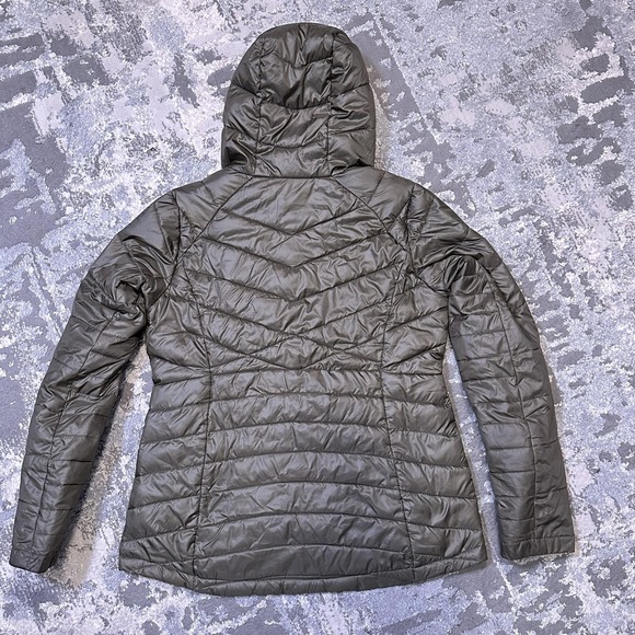 Columbia Jacket Womens Large Green Hooded Quilted Puffer Full Zip Thermal Coat - Picture 5 of 10